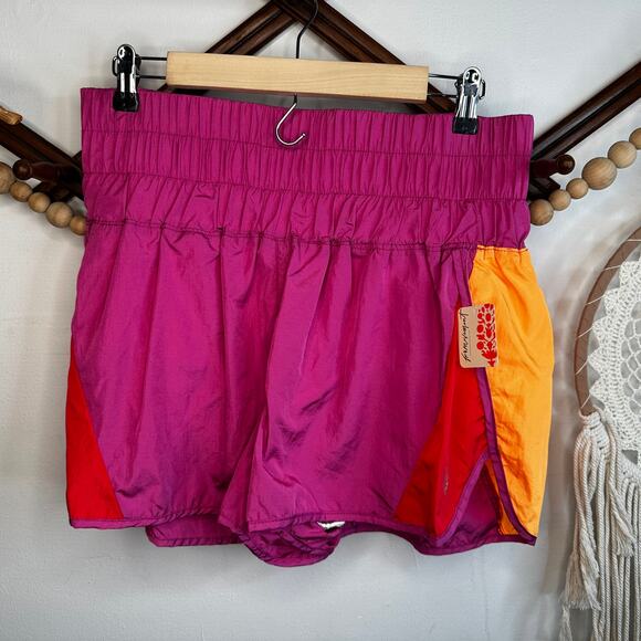 Free People Pants - NEW Free People Movement The Way Home Magenta Orange Athletic Shorts